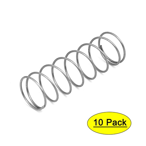 0.8mmx14mmx45mm 304 Stainless Steel Compression Springs Silver Tone 10pcs
