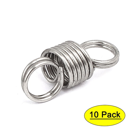 0.8mmx8mmx20mm 304 Stainless Steel Tension Springs Silver Tone 10Pcs
