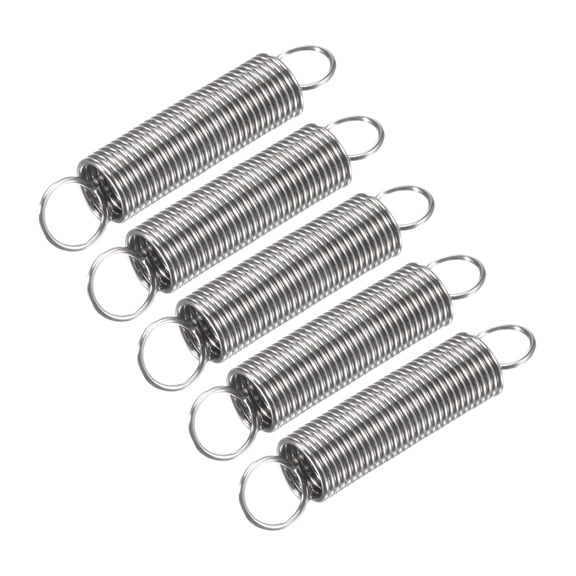 0.8mmx8mmx30mm Extended Compression Spring,2.9Lbs Load Capacity,Silver,Pack of 5