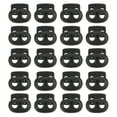 thumbnail image 1 of 0.8x0.9" Cord Locks Double Hole Spring End Toggle Stopper, Black, 30 Pack, 1 of 5