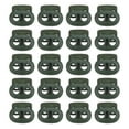 thumbnail image 1 of 0.8x0.9" Cord Locks Double Hole Spring End Toggle Stopper, Dark Green, 30 Pack, 1 of 5