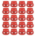 thumbnail image 1 of 0.8x0.9" Cord Locks Double Hole Spring End Toggle Stopper, Red, 30 Pack, 1 of 5