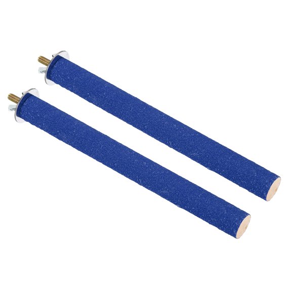 0.8x7.8" Bird Paw Grinding Stick Parrot LoveBird Parakeet Cockatiel Perch Stand, Blue 2 Pack