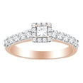thumbnail image 1 of AFFY 0.9 CT Princess & Round White Natural Diamond Engagement Wedding Ring In 14k Rose Gold With RING Size-9.5, 1 of 1