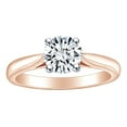 thumbnail image 1 of AFFY 0.9 Carat (Ctw) Round Shape White Natural Diamond Solitaire Engagement Ring In 14k Solid Rose Gold Ring Size-6.5, 1 of 1