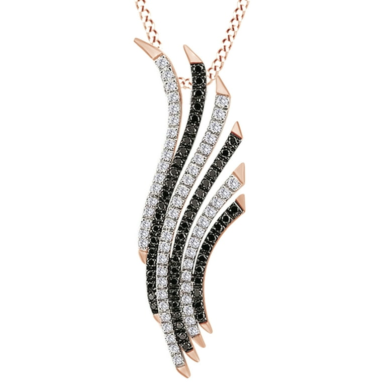 Rose gold and sales black feather necklace