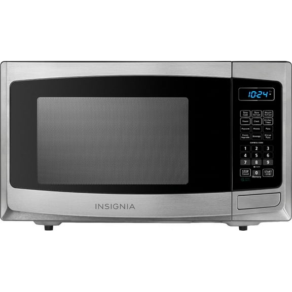 0.9 Cu. Ft. Compact Microwave - Space-Saving Design with Sleek Stainless Steel Finish