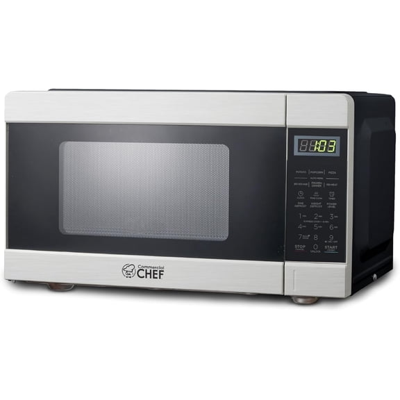 0.9 Cu Ft Countertop Microwave with 10 Power Levels, 900 Watt, Digital Controls, Timer, Quick-Touch Menu, Child Lock, Stainless Steel Bestseling
