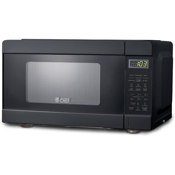 0.9 Cu Ft Countertop Microwave with 10 Power Levels Digital Controls Timer Quick-Touch Menu Child Lock Black Bestseling