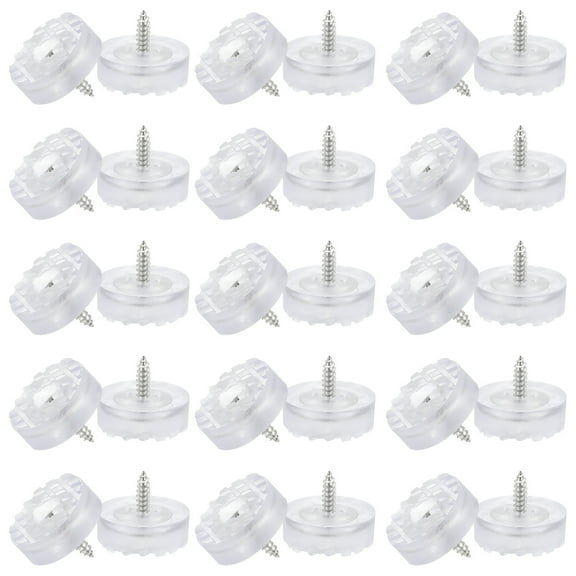 0.9 Inch Screw-On Rubber Feet for Furniture, 60 Pcs Non Slip Pads for Hardwood Floor, Clear