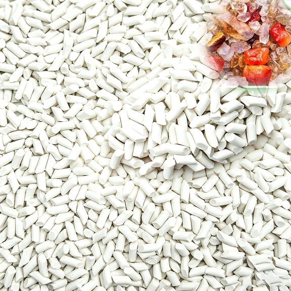 0.9 Pounds Rock Tumbling Filler Media, 0.3x0.6in Tumbling Ball Rock, Reusable Cylinder Ceramic Pellets Non-Abrasive for Lapidary Tumblers & Stone Polishers