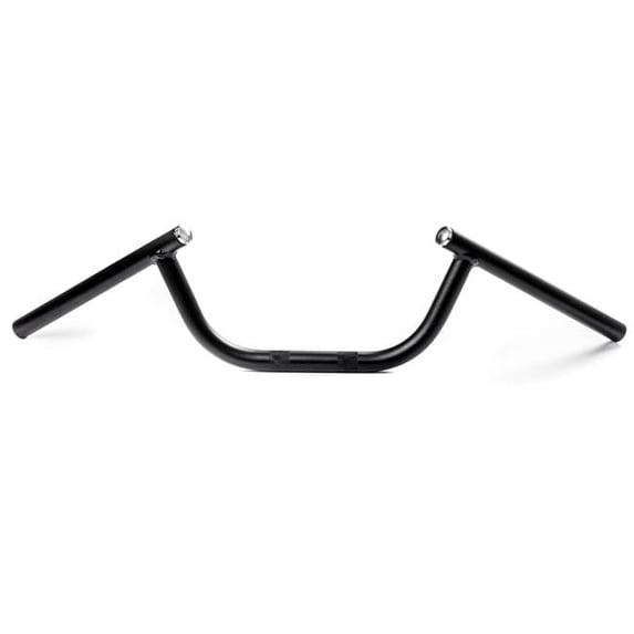 0.9 in. Motorcycle Handlebar Clubman Steel Removable Caps Cafe Racer Bobber - Black