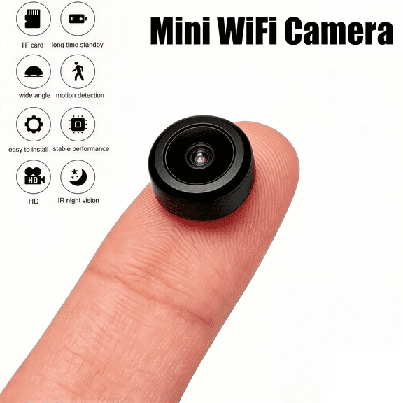 Mini 4K HD WiFi Home Security Camera, Rechargeable Night Vision Cam with Motion Detection, Portable Surveillance Cam for Apartment Dorm, Office Cubicle & Personal Safety