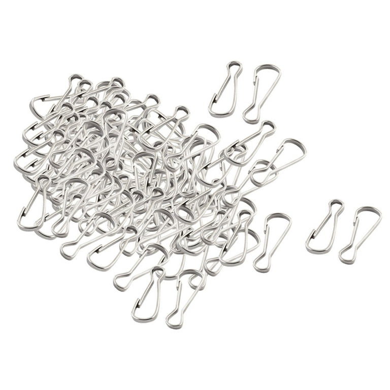 0.9x 0.3 Stainless Steel Lanyard Snap Spring Clips Hooks Silver Tone  100pcs 