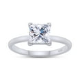 thumbnail image 1 of 0.90 Carat 5.5MM Princess Shape Lab Created Moissanite Diamond Solitaire Engagement Ring For Women In 14K White Gold Over Sterling Silver (VVS1 Clarity, 0.90 Cttw)-4, 1 of 7