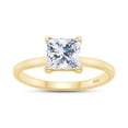 thumbnail image 1 of 0.90 Carat 5.5MM Princess Shape Lab Created Moissanite Diamond Solitaire Engagement Ring For Women In 14K Yellow Gold Over Sterling Silver (VVS1 Clarity, 0.90 Cttw)-9.5, 1 of 6