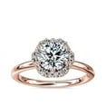 thumbnail image 1 of 0.90 Carat Brilliant Round Cut Real Diamond Elegant Halo Wedding Ring for Women Solid 14K Rose Gold Size 10, 1 of 8