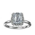 thumbnail image 1 of 0.90 Carat Clarity-VS1 Emerald Natural Diamond Latest Halo Engagement Rings Solid 14K White Gold Size 7, 1 of 8