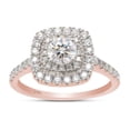 thumbnail image 1 of AFFY 0.90CT Centre 5MM Moissanite Diamond Halo Engagement Eternity Ring for Women in 14K Solid Rose Gold-7, 1 of 7