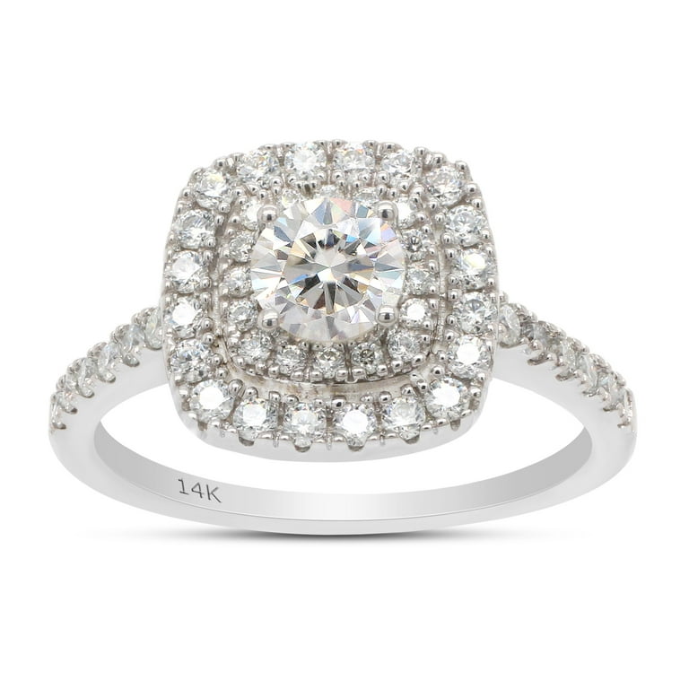 AFFY Centre 5MM Moissanite Diamond Halo Engagement Eternity