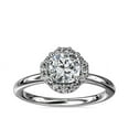 thumbnail image 1 of 0.90 Carat Cushion Natural Diamond Beautiful Halo Engagement Rings Solid 14K White Gold Size 7, 1 of 8