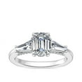 thumbnail image 1 of 0.90 Carat Excellent Emerald Shape Genuine Diamond Latest Design Three Stone Engagement Ring for Ladies Solid 18K White Gold Size 7.5, 1 of 8