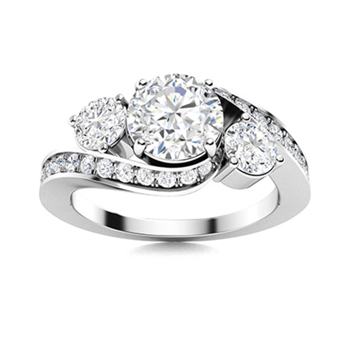 1 Carat Moissanite 925 Sterling Silver Bypass Ring main image 1