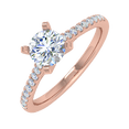 thumbnail image 1 of 0.90 Carat Prong Set Solitaire Diamond Engagement Ring Band in 14K Rose Gold (Ring Size 6.25), 1 of 5