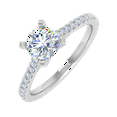 thumbnail image 1 of 0.90 Carat Prong Set Solitaire Diamond Engagement Ring Band in 14K White Gold (Ring Size 6.25), 1 of 5