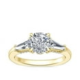 thumbnail image 1 of 0.90 Ct Cushion Cut Natural Diamond Unique Three Stone Ring for Anniversary Solid 18K Yellow Gold Size 4, 1 of 8