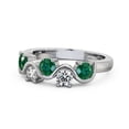 thumbnail image 1 of 0.90 Ct Round Shape Stunning Genuine Diamond Emerald Gemstone Eternity Band for Engagement 14K White Gold Size 8.5, 1 of 7