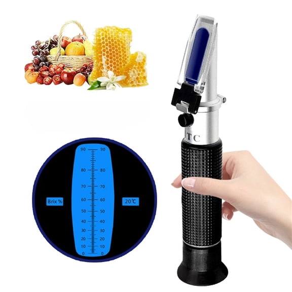 0-90% Sugar Refractometer Food Content Juice Liquid ATC Measurement Tool ,Lightweight