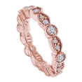 thumbnail image 1 of AFFY 0.91 Carat Round White Natural Diamond Vintage Style Wedding Engagement Band Ring 18k Solid Rose Gold Ring Size-5, 1 of 1