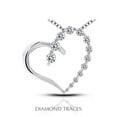 thumbnail image 1 of 0.91 Carat Total Natural Diamonds 18K White Gold Prong Setting Heart Shape Fashion Pendant, 1 of 1