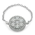 thumbnail image 1 of 0.91 ct Round Cut Clear Simulated Diamond 18k White Gold Engraving Statement Anniversary Engagement Wedding Cluster Ring Size 5.25, 1 of 7