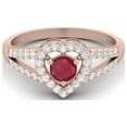 thumbnail image 1 of Mooneye 0.92 Cts Round Ruby 925 Sterling Silver Rose Vermeil Split Shank Women Wedding Rings, 1 of 3