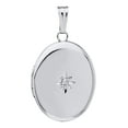 thumbnail image 1 of 0.925 Sterling Silver 14mm Oval Diamond Locket Pendant with Diamond Accent, 1 of 1