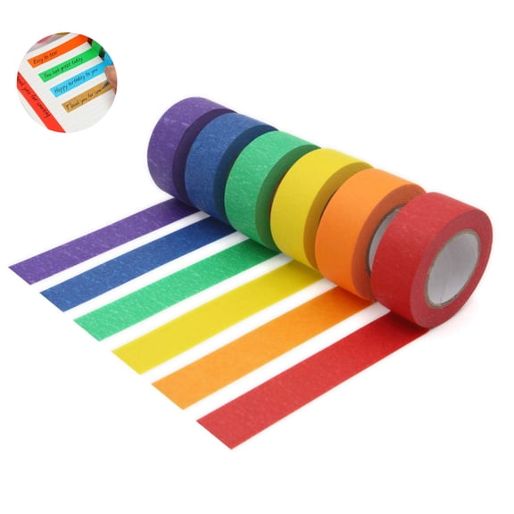 0.94in Portable Masking Tape,7Rolls Writable Painters Tape,Drafting Paper Tape,Yahome Colored Craft Supplies for Indoor and Outdoor