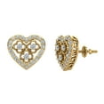 thumbnail image 1 of 0.95 CT TW G VS Diamond Heart Shape Earrings 18K Gold, 1 of 4