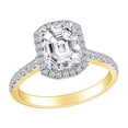 thumbnail image 1 of AFFY 0.95 Carat (Ctw) Radiant & Round Cut White Natural Diamond Cluster Engagement Ring In 10k Solid Yellow Gold Ring Size-6.5, 1 of 1