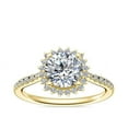 thumbnail image 1 of 0.95 Carat Excellent Round Cut Real Diamond New Design Halo Ring for Wedding Solid 18K Yellow Gold Size 11, 1 of 7