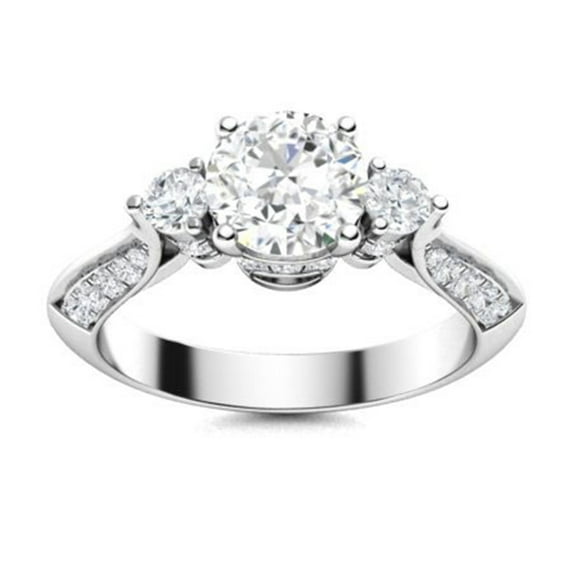 0.95 Carat Moissanite Diamond E Color VS1 Clarity Brilliant Cut 925 Sterling Silver Mother's Day Gift Ring