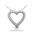 thumbnail image 1 of 0.95 Carat Total Natural Diamonds 14K White Gold Prong Setting Heart Shape With Milgrain Fashion Pendant, 1 of 1