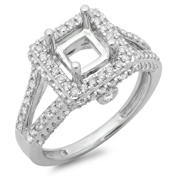 0.95 Carat (ctw) 14K Gold Round Diamond Ladies Split Shank Bridal Semi Mount Engagement Ring 1 CT