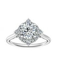 thumbnail image 1 of 0.95 Ct Brilliant Round Cut Natural Diamond Radiant Halo Engagement Ring for her Solid 14K White Gold Size 5.5, 1 of 8