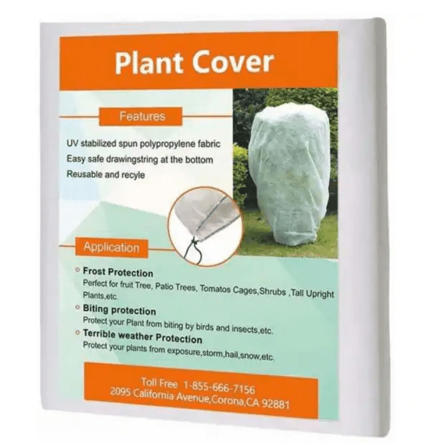 0.95 oz. 72 in. x 72 in. Warm Plant Cover Winter Protection Bag Shade ...
