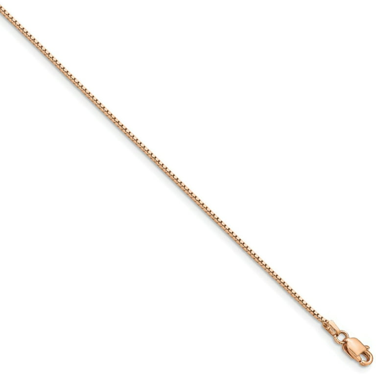 0.95mm 14k Rose Gold Solid Box Chain Necklace 20 Inch Walmart