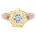 thumbnail image 1 of AFFY 0.96 Carat Round Shape Natural Diamond Two-Tone Flower Engagement Ring 14K Solid Rose Gold Ring Size-5.5, 1 of 2