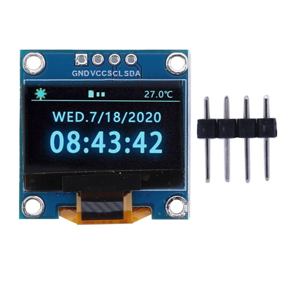 0.96 Inch OLED Display Module, 4Pin IIC Interface 128x64 SSD1315 Driver 3.3-5V OLED Screen for Arduino (Blue Display)