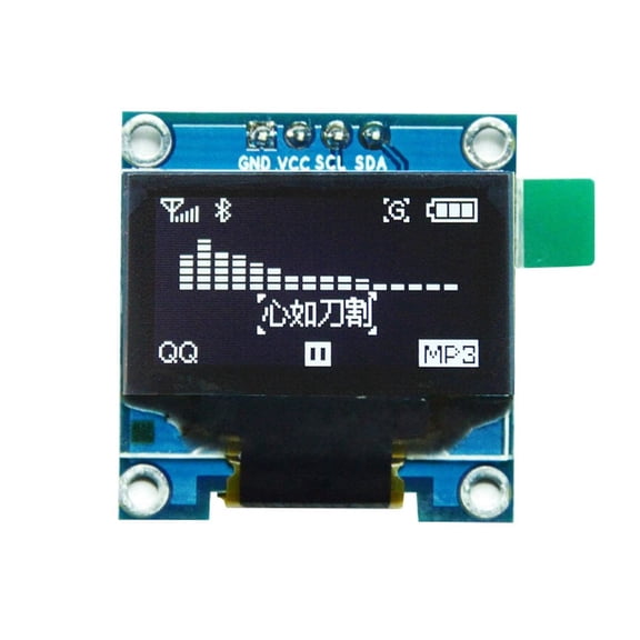 0.96" OLED LCD Display, SSD1306, 128X64, I2C/IIC/SPI, 4 Pin White